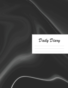 Paperback Daily Diary: Blank 2020 Journal Entry Writing Paper for Each Day of the Year - Marble Design Pattern Black Pattern - January 20 - D Book