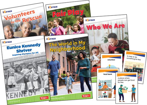 Paperback Icivics Grade 1: Community & Social Awareness 5-Book Set + Game Cards [With Cards] Book