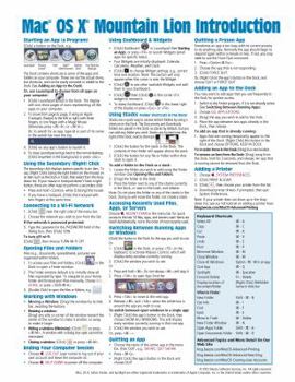 Pamphlet Mac OS X Mountain Lion Introduction Quick Reference Guide (Cheat Sheet of Instructions, Tips & Shortcuts - Laminated Card) Book