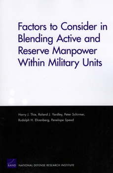 Paperback Factors to Consider in Blending Active and Reserve Manpower Within Military Units Book