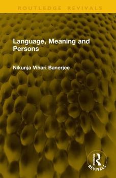 Hardcover Language, Meaning and Persons Book