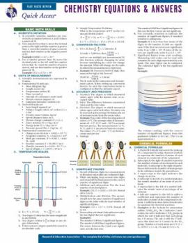 Pamphlet Chemistry Equations & Answers Book
