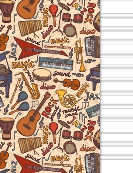 Paperback Blank Music Sheet Notebook: Music Manuscript Paper - Staff Paper - Musical Note Book 12 Staves - Classical Instruments Book