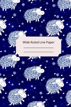 Paperback Cute Baby Sheep Theme Wide Ruled Line Paper Book