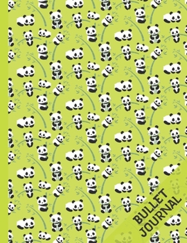 Paperback Pandas Bullet Journal: Panda Gifts: Blank Paperback Dot Grid Paper Notebook for School: 8.5" x 11" Book