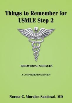 Paperback Things to Remember for USMLE Step 2: Behavioral Sciences Book