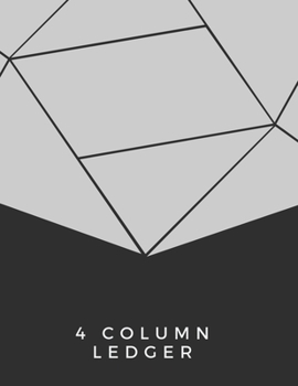Paperback 4 Column Ledger: Black White Collage Bookkeeping and Accounting Ledger Notebook, General Columnar Ruled Ledger Book, Record Account Fin Book