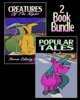 Paperback Creatures Of The Night & Popular Tales - Coloring Book (2 Book Bundle) Book