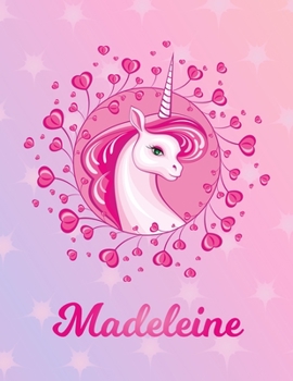 Madeleine: Unicorn Large Blank Primary Handwriting Learn to Write Practice Paper for  Girls | Pink Purple Magical Horse Personalized Letter M Initial ... Learning | Use Imagination to Create Tales