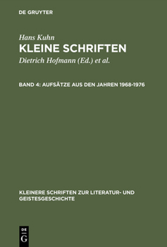 Hardcover Kleine Schriften, Band 4, Aufsätze aus den Jahren 1968-1976 [German] Book