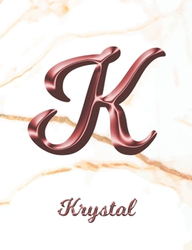 Paperback Krystal: 1 Year Weekly Planner with Note Pages (12 Months) - White Marble Rose Gold Pink Effect Letter K - 2020 - 2021 - Week P Book