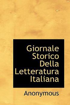 Paperback Giornale Storico Della Letteratura Italiana Book