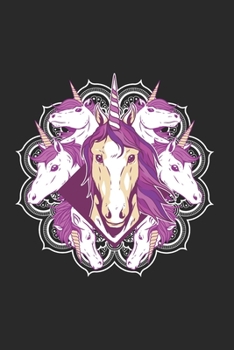 Notizheft: Blanko Notizheft mit Einhorn Mandala Cover 120 linierte Seiten Softcover A5 Format sch�nes Cover