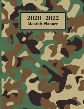 Paperback 2020-2022 Monthly Planner: Camouflage Military Hunter Design Cover 2 Year Planner Appointment Calendar Organizer And Journal Notebook Size 8.5 X Book