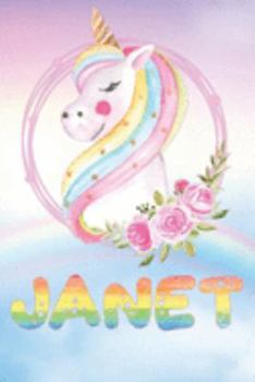 Paperback Janet: Janet's Unicorn Personal Custom Named Diary Planner Perpetual Calander Notebook Journal 6x9 Personalized Customized Gi Book