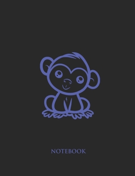 Paperback Cute Chimp Notebook: Hand Writing Notebook - Large (8.5 x 11 inches) - 110 Numbered Pages - Blue Softcover Book
