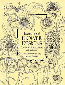 Paperback Treasury of Flower Designs for Artists, Embroiderers and Craftsmen Book