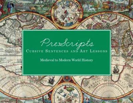 Spiral-bound PreScripts Cursive Sentences and Art Lessons Medieval to Modern World History Book