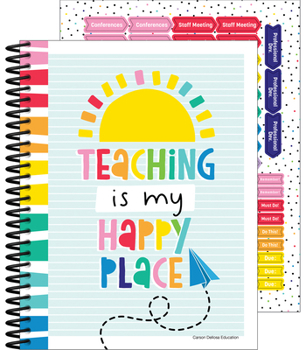 Spiral-bound Happy Place Teacher Planner Book