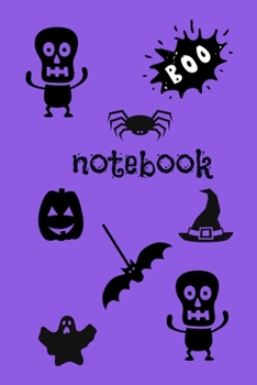 Paperback Notebook: Cute Halloween Ghost Bat Ghoul Witch Bat Book Notepad Notebook Composition and Journal Gratitude Dot Diary Book
