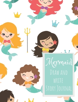 Mermaid Draw and Write Story Journal: Gift journal for Girls who are Obsessed with Mermaids or maybe think they are Mermaids Tridents pattern (Draw and Write Mermaid Stories)