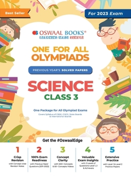 Paperback Oswaal One For All Olympiad Previous Years' Solved Papers, Class-3 Science Book (For 2023 Exam) Book