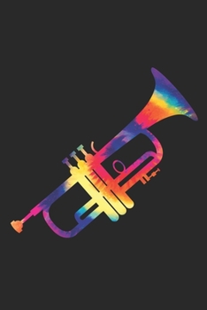 Tie Dye Trumpet Notebook - Music Instrument Gift for Trumpet Player - Trumpet Journal - Trumpet Diary: Medium College-Ruled Journey Diary, 110 page, Lined, 6x9 (15.2 x 22.9 cm)