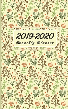 F4 Monthly Planner Lovely Flowers Cover: Two Year - Monthly Calendar Planner 5 x 8’’ | 24 Months For Academic Agenda Schedule Organizer