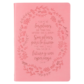 Christian Art Gifts Scripture Journal in Spanish: Diario Clásico Rosado Yo Sé Los Planes Jer. 29:11