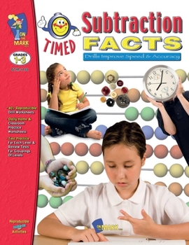Paperback Timed Subtraction Drill Facts Grades 1-3 Book