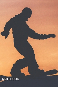 Paperback Notebook: Aesthetic Sunset Snowboarding Lined Journal for Skiing, Athletes, Snow Mountains Notebook Gift Book