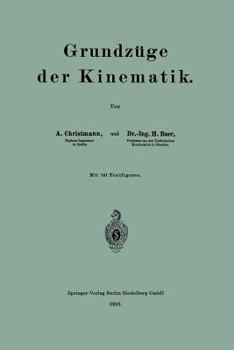 Paperback Grundzüge Der Kinematik [German] Book