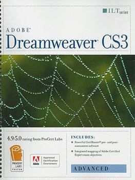 Spiral-bound Adobe Dreamweaver CS3, Advanced, Student Manual Book