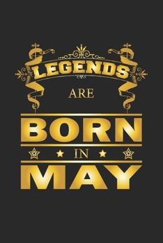 Paperback Legends Are Born In May: Notebook, Journal - Birthday Gift for Legends - checkered - 6x9 Inches - 120 pages Book