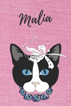 Malia Katzen-Notizbuch / Malbuch / Tagebuch: Individuelles personalisiertes blanko Mädchen & Frauen Namen Notizbuch, blanko DIN A5 Seiten. Ideal als ... Geschenk für Frauen. (German Edition)