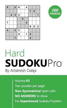 Paperback Hard Sudoku Pro: Book for Experienced Puzzlers (200 puzzles) Vol. 63 Book
