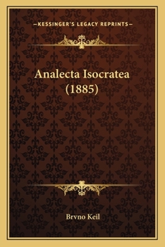 Paperback Analecta Isocratea (1885) [Latin] Book