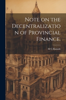 Paperback Note on the Decentralization of Provincial Finance. Book