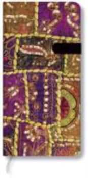 Hardcover Tribal Embroidery Sequined Garnet Slim Lined Book