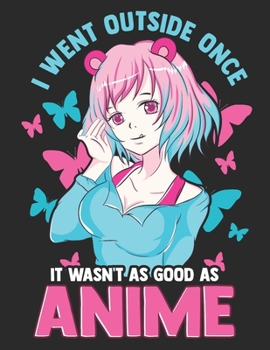 I Went Outside Once It Wasnt As Good As Anime: 8,5x11 Blanko Sketch Pad for Anime Manga Kawaii Otaku Drawing Sketching or Doodling – Comic Cartoon Senpai Hentai