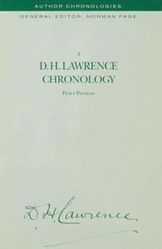 Hardcover A D.H. Lawrence Chronology Book