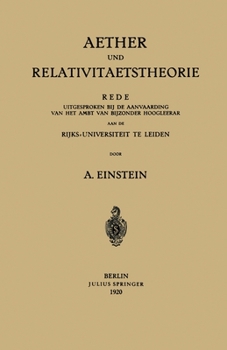 Paperback Aether und Relativitaetstheorie [German] Book