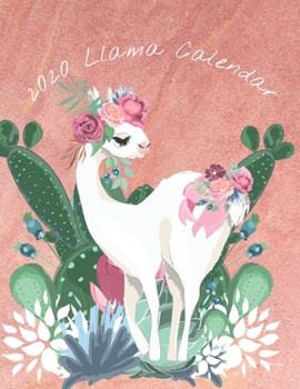 Paperback 2020 Llama Calendar: Monthly 2020 Illustrated Llama Calendar With Large Image and Calendar Dates, Spaces to Record Income, Expenses, Import Book