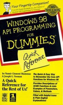 Paperback Windows 98 API Programming for Dummies Quick Reference Book