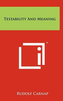 Hardcover Testability And Meaning Book