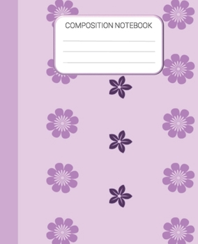 Paperback Composition Notebook: Purple Floral Wide Ruled Notebook, School Notebook, Homes School Notebook, Gift for Kids, Students, Teens, 7.5 x 9.25 Book