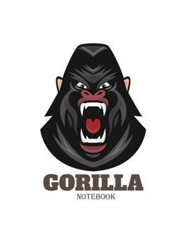 Gorilla notebook: Gorilla on white cover and Dot Graph Line Sketch pages, Extra large (8.5 x 11) inches, 110 pages, White paper, Sketch, Draw and Paint