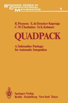 Paperback Quadpack: A Subroutine Package for Automatic Integration Book