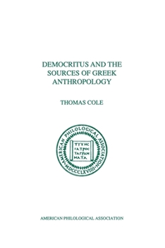 Paperback Democritus and the Sources of Greek Anthropology Book