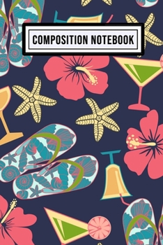 Beach Wide Ruled Composition Notebook: Beach Blank College Ruled Composition Notebook | 110 Pages | Pocket Size 6x9